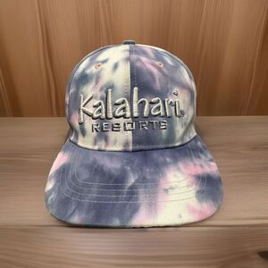 Kalahari Resorts Hat Cap Adjustable Strap Tie Dye Pink & Blue Baseball Hippie